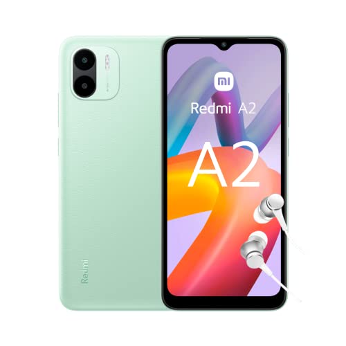 Xiaomi Redmi A2 - Smartphone de 3+64GB, Pantalla Full-Screen de de 6,52' HD+, MediaTek Helio G36, Cámara Dual con IA de 8MP, Batería de 5000 mAh, Verde (Versión ES + 3 Años de garantía)