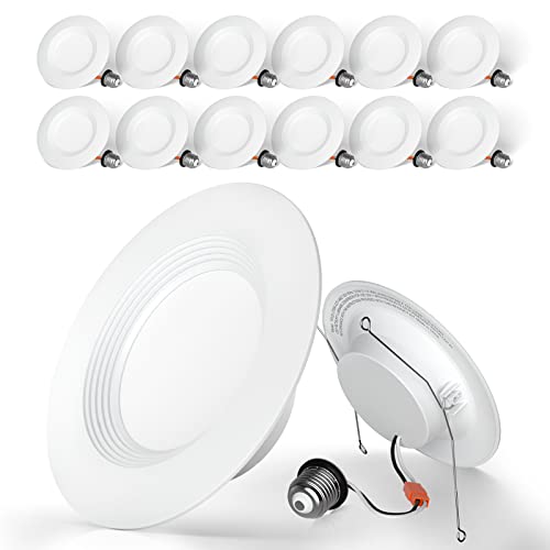 Bbounder Lighting 12 Pack 5/6 Inch LED Recessed Downlight, Baffle Trim, Dimmable, 12.5W=100W, 4000K Cool White, 950 LM, Damp Rated, Simple Retrofit Installation - UL No Flicker Bbounder Lighting 12 Pack 5/6 Inch LED Recessed Downlight, Baffle Trim, Dimmable, 12.5W=100W, 4000K Cool White, 950 LM, Damp Rated, Simple Retrofit Installation - UL No Flicker