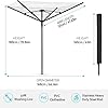 Umbrella Clothesline Outdoor, Rotary Retractable Clothes Line Outdoors Adjustable Height Drying Rack Clothing 4 Arms 12 Lines with 165 Feet Heavy Duty Outdoor Clothesline for Backyard