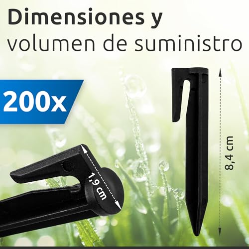 Miniatura 4 de Ecence Piquetas Para Robot Cortacésped, 200 Piezas, Clavos De Fijación Para Cables Delimitadores, Compatible Con Gardena, Bosch, Husqvarna, Worx, Yard Force