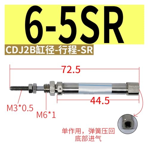 Cilindro neumático CDJ2B de mini acero inoxidable de alta precisión para automatización 7