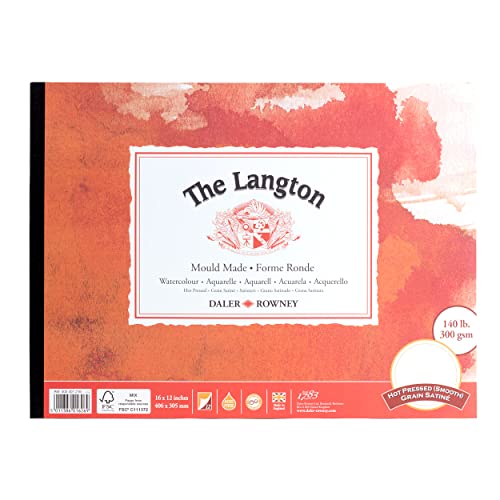 Daler-Rowney Langton Carnet pressé à chaud et gommé 300 g/m² 25,4 x 17,8 cm