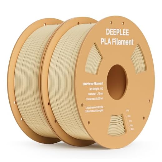 ⚡ DEEPLEE PLA 1.75mm 3D Printer Filament, Dimensional Accuracy +/- 0.02mm, Neatly Wound, No Clogging, Vacuum Package, Fits for Most FDM 3D Printers, 2 Pack 1kg Beige