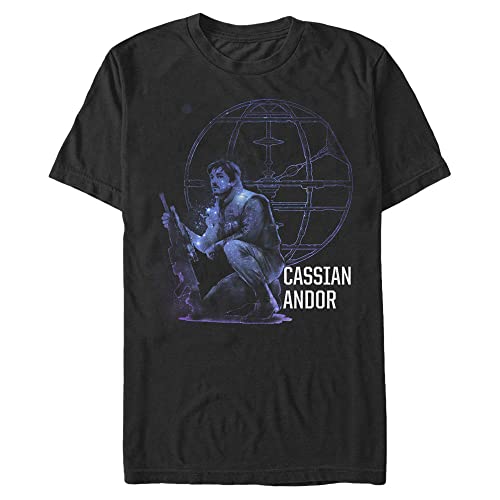 T-Shirt Cassian Star Wars pour homme en coton noir look space