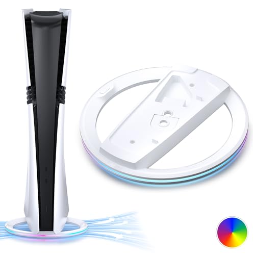 Vertical Stand for PS5 Slim/Pro Console Disc and Digital with Screw, PS5-Base Stand Replacement for...