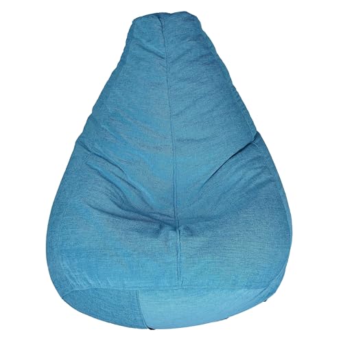Image of Casa Copenhagen Premium Designer Fabric Bean Bag Chair, Filled with Beans | Capacity: Upto 7 Ft Height, 200 KG Weight | 4XL | Indigo Blue