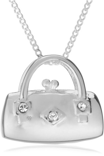 Cadena con colgante de plata Tuscany Silver con cristal de alta pureza y acabado fino