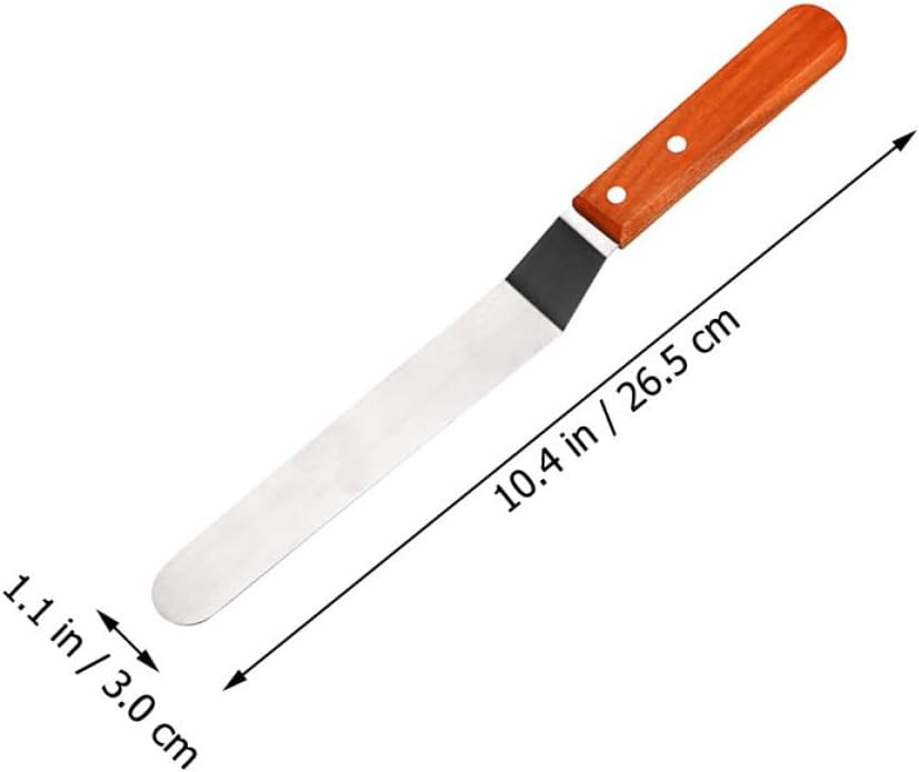 Cake Frosting Spatula Set 2pcs Stainless Steel with Wood Handle Xmas