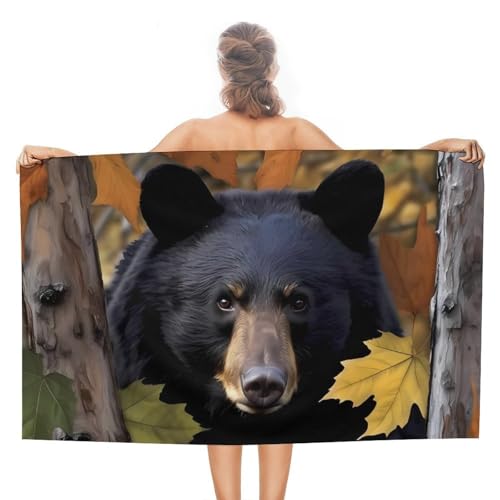 Camouflage Ca-mo Bear Soft Beach Towel Quick Dry Bath Swim Towels for Women Men Travel Vacation 31