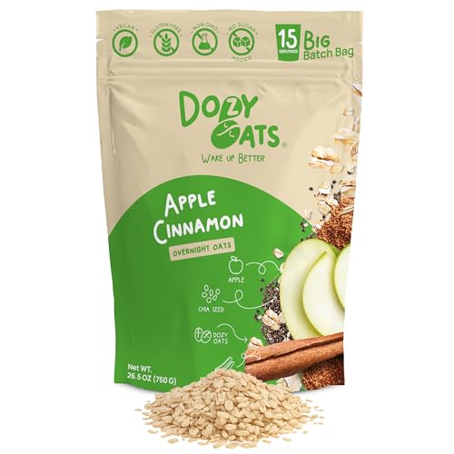 Dozy Oats Overnight Oatmeal, 15-Serving Big Batch Bag. Gluten-Free, Natural