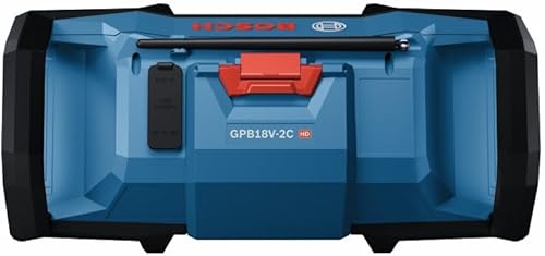 Miniatura 5 de BOSCH GPB18V-2CN - Radio inalámbrica para el lugar de trabajo de 18 V con Bluetooth 5.0, portátil, duradera, graves mejorados, carga USB, entrada