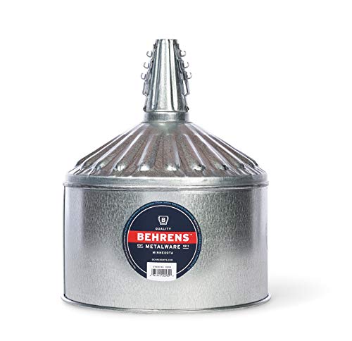 Behrens Steel Quart GTF123 Galvanized Lock-On Tractor Funnel with Screen, 8