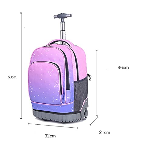 Conpheron Zaino Trolley Con Ruote Per Studenti, Impermeabile, Ragazzi Ragazze Zaino Trolley Rolling Zaino Da Viaggio, 32X21X46 Cm - 2