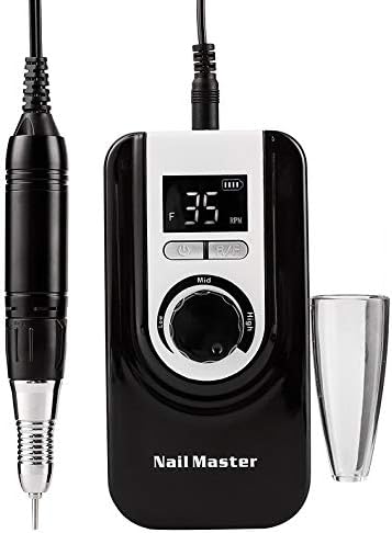 Professional Rechargeable Nail Drill,Lumcrissy Cordless Nail File 35000 rpm Nail Drill Machine Portable E-File with Detachable Battery,Portable Electric Acrylic Nail Tools