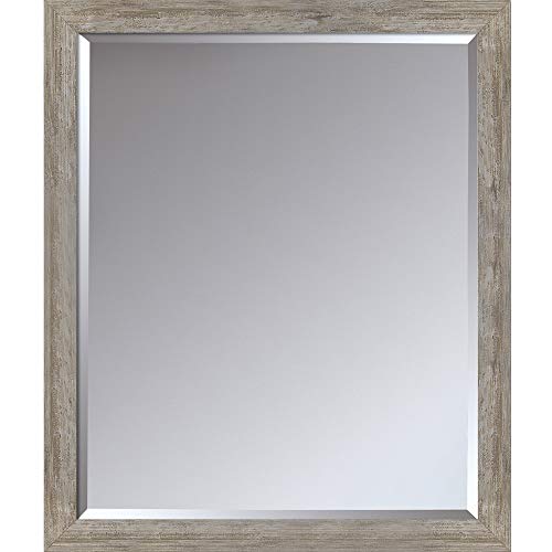 La Pastiche Metropolitan Mirror, 27.5" X 23.5", Pewter, Cream #TOP3