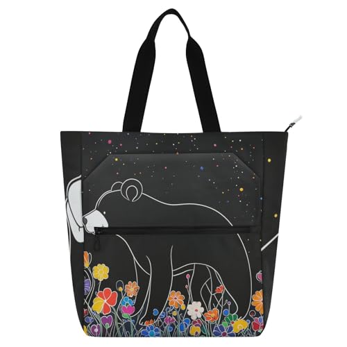 Bolsa de compras grande infantil con cremallera segura para libros