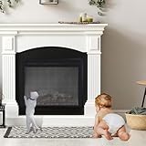 PVC-Netz-Kamin-Türabdeckung mit dichtem Gitter-Design, verhindert Aschesichtbarkeit, sichert den Kaminbereich für Kinder und Haustiere, kompatibel mit verschiedenen Kaminen (73,7 x 114,3 cm)
