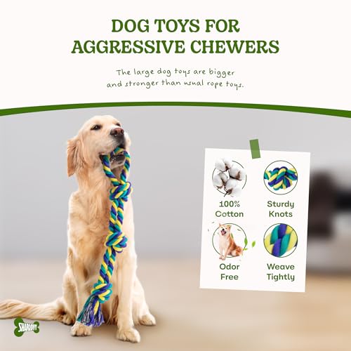Image of SHARLOVY Dog Rope Toy for Medium Dogs | 2 Pack Heavy Duty Dog Chew Toys for Aggressive Chewers， Interactive Tug of War Dog Toys for Medium to Large Breed