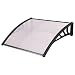 Tangkula 40"x 40" Window Awning Modern Polycarbonate Cover Front Door Outdoor Patio Canopy Sun shetter 3 Colors (Clear with Black Edge)
