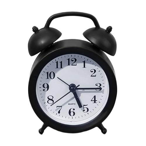 Reloj analógico retro – Temporizador mecánico silencioso, alarma compacta con batería, reloj de escritorio vintage | Hogar Dormitorio Oficina Dormitorio Cocina Counter Mesita de Noche Hotel Decorativo