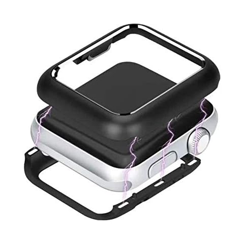 Magnetic Metal Watch Cover for Apple Watch Case 5 4 3 2 1 Drop-Proof for iWatch 38mm, 42mm, 40mm, 44mm (Black, 38mm) Cover