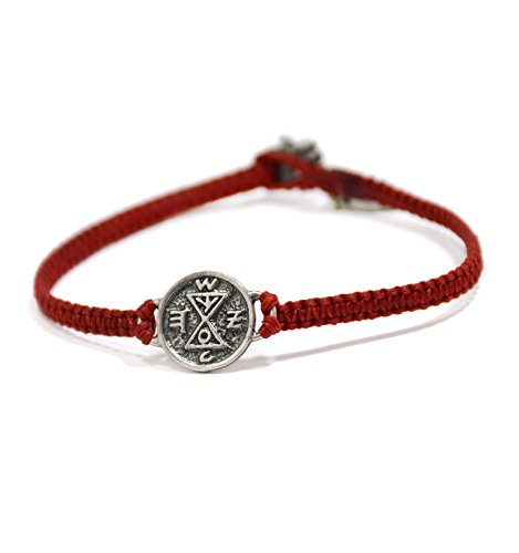 Mizze Made For Luck Jewelry Amuleto a juego en tejida a mano pulsera en rojo para las mujeres por MIZZE