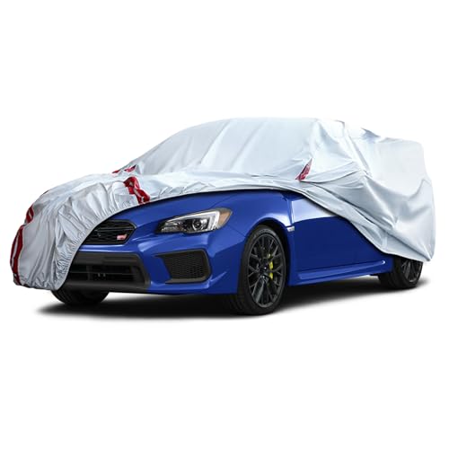 Image of Waterproof Car Covers Replace for 2007-2024 Subaru Impreza WRX Sti, 6 Layers All Weather Custom-fit Car Cover with Zipper Door & 18 Ponit Windproof Bands for Snow Rain Dust Hail Protection