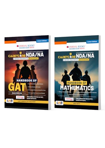 Image of Oswaal CadetCore NDA /NA GAT & Mathematics Handbook Set of 2 English Medium | Complete Syllabus Revision Notes + 2 Full-Length Mock Tests | Quick Revision for NDA /NA | For 2026-27 Exams