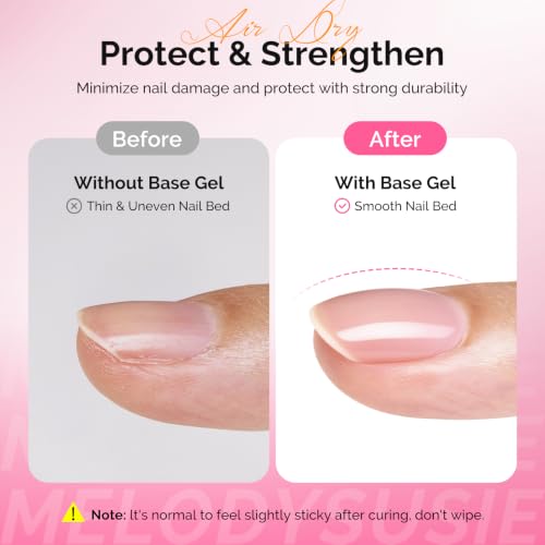 Image of MelodySusie 15ML Air-Dry Peelable Base Coat | Soak Off-Free Easy Removal without Damage,Beginner Friendly Gentle Protection for Nails No UV /LED Lamp Needed