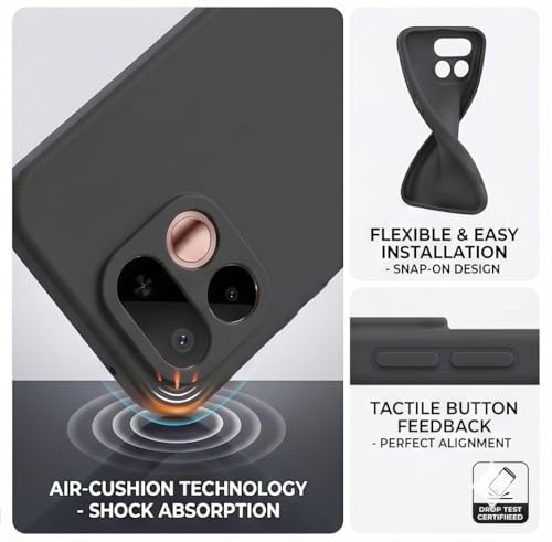 Image of FIRST MART Matte Silicone Back Cover for Realme 16T - Black