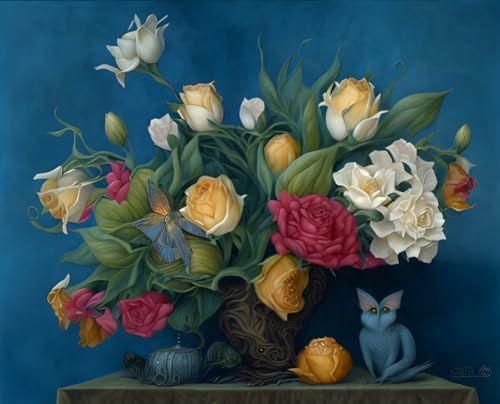 Affiches sur toile de fleurs decoration interieure salon bouquet floral SERENDIPITP 58x90