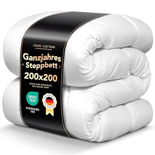 John Cotton Night Cloud Bettdecke 200x200cm - Premium Klasse Steppdecke...