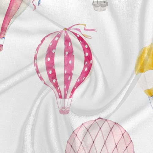 Lovely Hot Air Balloon Square Silk Scarf for Women Fashion Printed Satin Neck Silk Satin Bandana Lightweight Neckerchief Hair Wrap Scarves 23.6" x 23.6"3