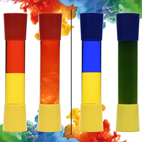INNER-ACTIVE Fusion Sensory Tubes for Kids, Colors Mix for Visual Sensory Play, Fidget Tubes for Students, Occupational Therapy Toys Liquid Motion Bubbler Count Down Timer (Set of 2)