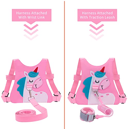 Toddler Harness Leash With Anti Lost Wrist Link, Accmor Cute Unicorn Kids Harness Children Leash For Outdoor Travel, Adorable Baby Anti Lost Leash Walking Wristband Assistant Strap Keep Babies Close #TOP3