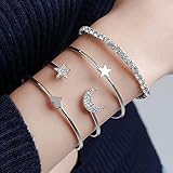 Muster: Mond Stern Herz Strass Armband eine Packung von einer Vielzahl von Armband gibt es viele Kombinationen bringen Sie Ihre stylecreat mehr Auswahl, um alle Bedürfnisse mit passenden Ihre changeful Outfits, Anzug für Frauen oder Teenager passen;