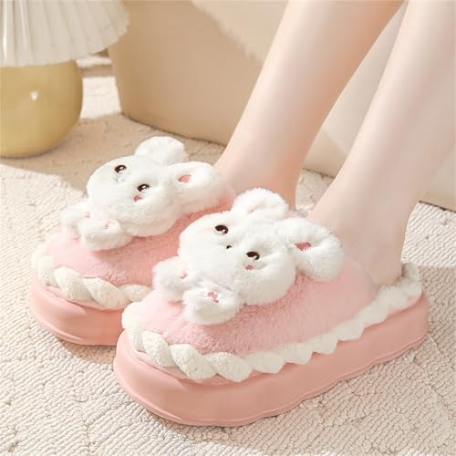 Animal Slippers for Women Cute Bunny Slippers Funny slipper Warm Plush Winter House Cotton Slippers2