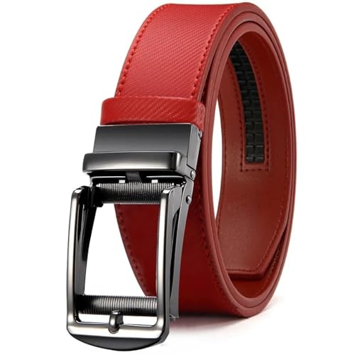 Genuine Luxury Men's Leather Belt With Automatic Metal Buckle