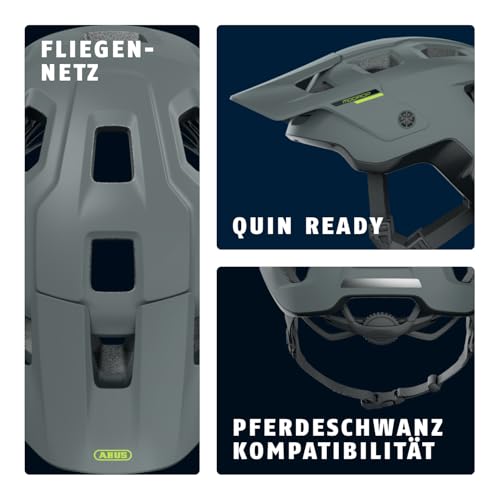 ABUS MTB-Helm MoDrop - robuster Fahrradhelm mit guter Belüftung für Mountainbiker - individuelle Passform - für Damen und Herren - Grau… – Ansicht 3