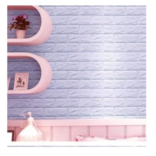 Image of KASHIVAL Self-Adhesive Waterproof PE Foam 3D Wall Panels Wallpaper Sticker for Bathroom, Living Room, Hotel and Home Decoration (70 x 70cm, Appx. 5.3Sq Feet) (JD Purple Brick)