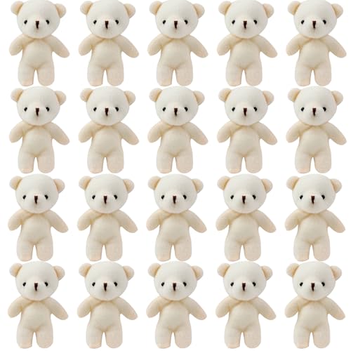 Mini ours en peluche x20 de 11cm pour porte-clés et loisirs créatifs