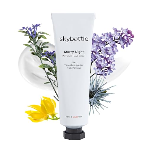 skybottle Crema per le mani, nutre le mani molto secche, lozione per le mani coreana, cura delle mani per donne e uomini, profumata con ylang ylang, gelsomino, profumo di muschio con burro di karité,