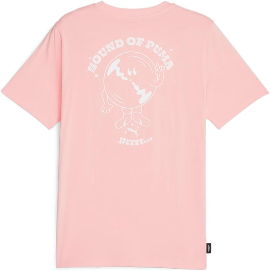 PUMA Mens Sound of Graphic Crew Neck Short Sleeve Casual Tops Casual - Pink