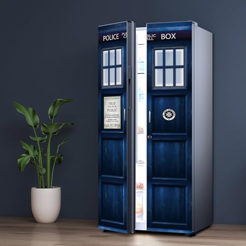Self-Adhesive Dr Who The Tardis Printed Vinyl Door Wrap Sticker Decal, Fridge Sticker Poster Art Wall Paper,34.6x78.7/88x200cm