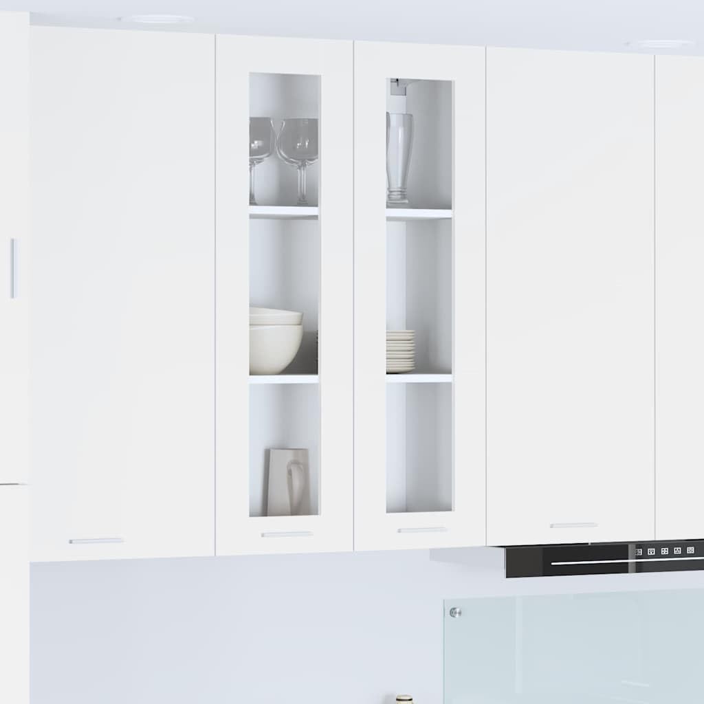 vidaXL Armadio pensile Bianco 60 x 31 x 100 cm Legno multistrato, Armadio da cucina moderno, design rettangolare, ampio spazio, materiali resistenti, stile contemporaneo, per l'organizzazione in