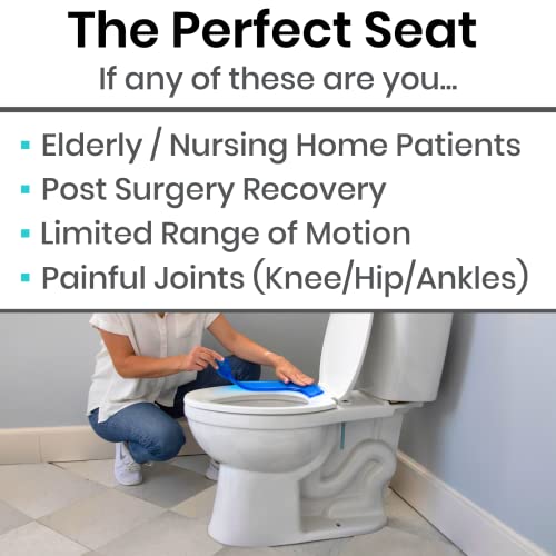 Vive Gel Toilet Seat Cushion Cover - Raised Padded Riser Cushion For Elongated, Standard, And Commode Chairs- Seat Warmer Pressure & Pain Relief Comfort- Adhesive Donut Pad For Elderly, Seniors (Blue) #TOP5