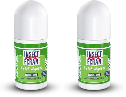 INSECT ECRAN - Roll-on Anti -Moustiques – Efficacité 5h - Protection zones ciblées de la peau contre les piqûres de moustiques - Moustiques & tiques - Eucalyptus citriodora oil (H/C) 20% - 50ml