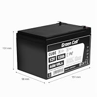 Green Cell® AGM 12V 12Ah Akku Vlies Batterie VRLA Blei Batterie Bleiakku Ersatzakku Akkubatterie Versorgungsbatterie Zyklenfest Wartungsfrei UPS USV Notstrom Rasenmäher Rollstuhl Kinderauto – Ansicht 2