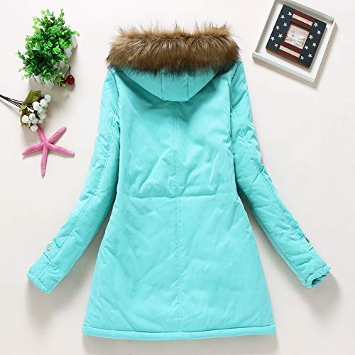 Casaco Feminino Grosso Pelúcia Casaco Grosso Outono Inverno Médio e Longo com Capuz Zíper Cinto de C