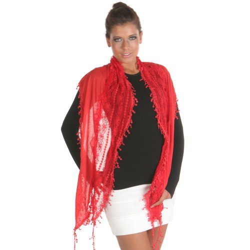 Angelina Cotton + Lace, Year-Round Light Fashion Scarf, #1054